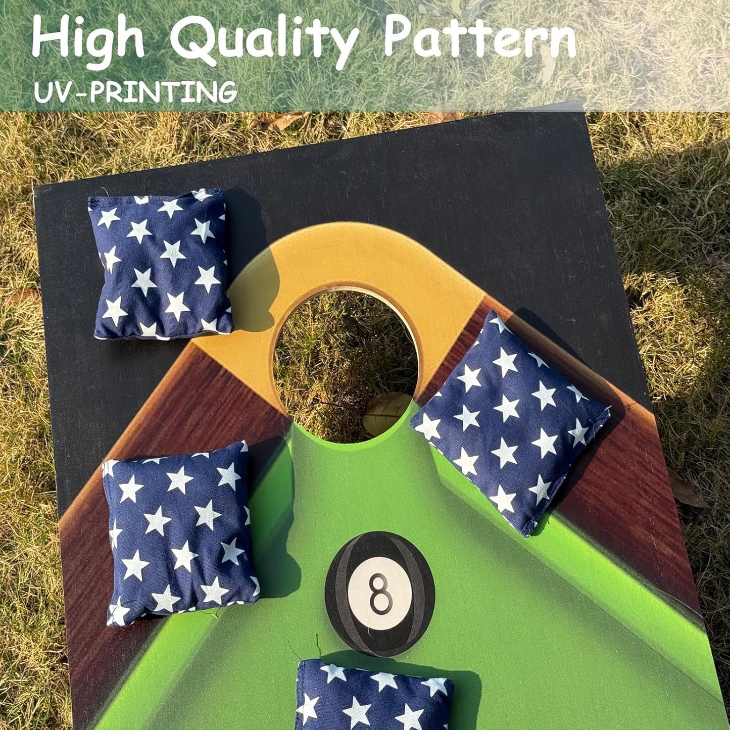 4×2FT Cornhole Board Set,Wooden Corn Hole Games for Adults Bean Bag Toss Game Set, with Corn Hole Bags Set 8,2 Cornhole Boards and a Carrying Case for Wedding/Party/Outdoor/Hiking/Yard