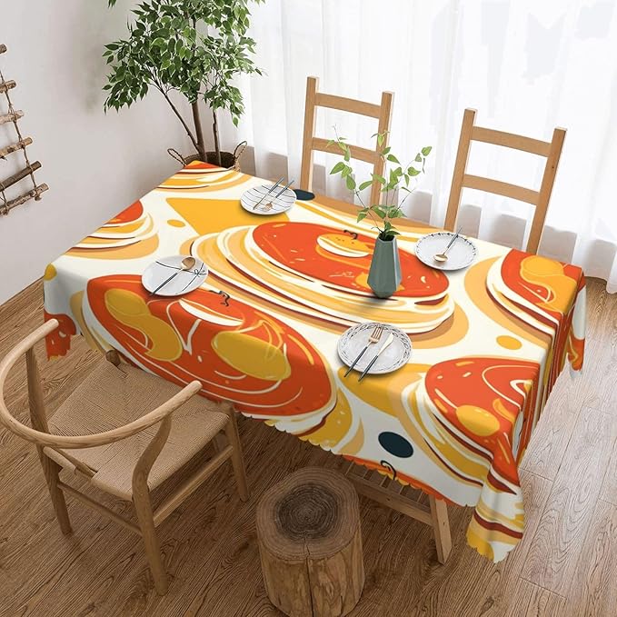 Rectangle Table Cloth Cake Pattern Waterproof Tablecloth 54 x 72 in Washable Table Cover for Home Kitchen Wedding Dining