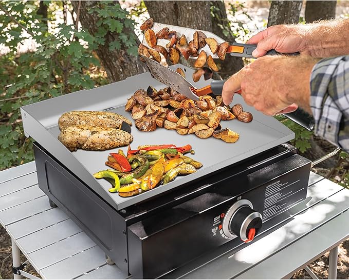 Stanbroil Stainless Steel Flat Top Griddle for Blackstone 17 Inch Tabletop Grill Station, Griddle Replacement Top with Rear Grease System