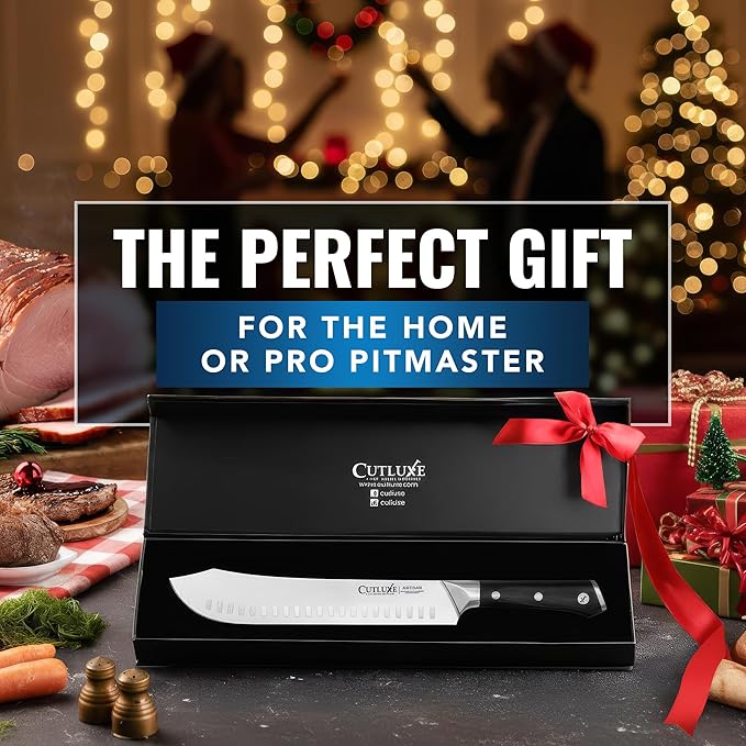 Cutluxe Butcher Knife – 10″ Bullnose Carving Knife, Forged High Carbon German Steel – Full Tang & Razor Sharp – Ergonomic Handle Design, Grilling Gifts for Men – Artisan Series