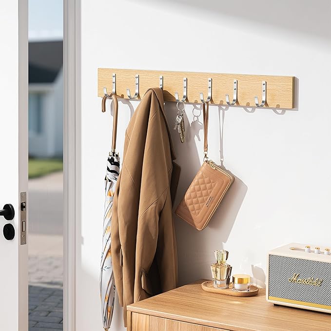 10-Pack Wall Hooks for Hanging Towel/Coat - 22LB Screw in Metal Hanger Wall Mount, for Outdoor, Closet, Door, Bathrooms, for Backpack, Robe, Silver