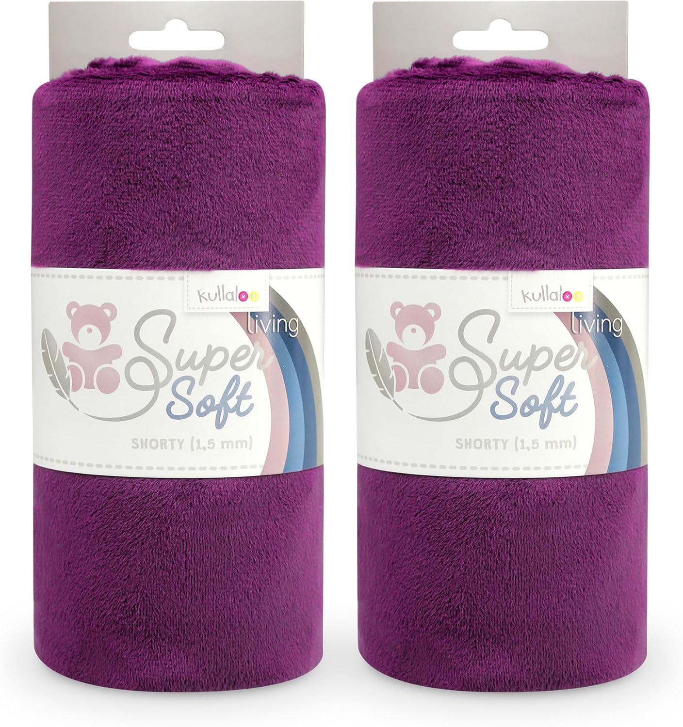 kullaloo Plush Fabric | Solid Plum Minky Fabric for Sewing (Pack of 2) | Super Soft Cuddle Material | 39.5x29.5 | Plushies, Baby Blankets, Pillows, Dog Beds, Cat Beds, Baby Accessories, Apparel
