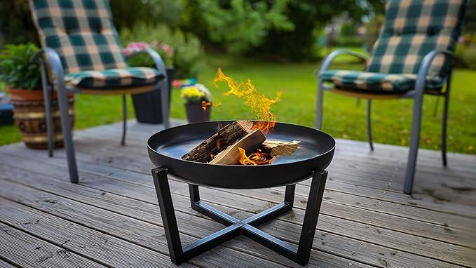 Fire Pit Redwood 31.5" Outdoor Fire Bowl, Steel Firepit for Patio, Backyard & Garden (31.5" Redwood)