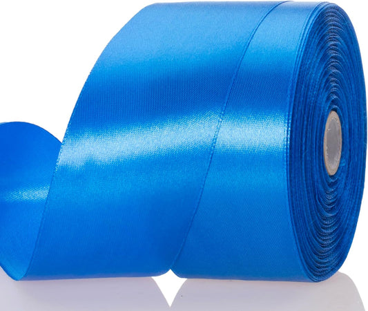 2 Inch Royal Blue Solid Satin Ribbon, 50 Yards Craft Fabric Ribbon for Gift Wrapping Floral Bouquets Wedding Party Decoration