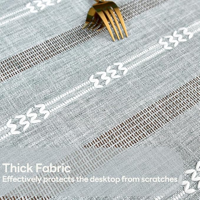 Heavy Duty Cotton Table Cloth for Rectangle Table Rectangular Farmhouse Vintage Tablecloth Washable Rustic Table Cover (Gray, Rectangle, 52''x120'', 10-12 Seats)