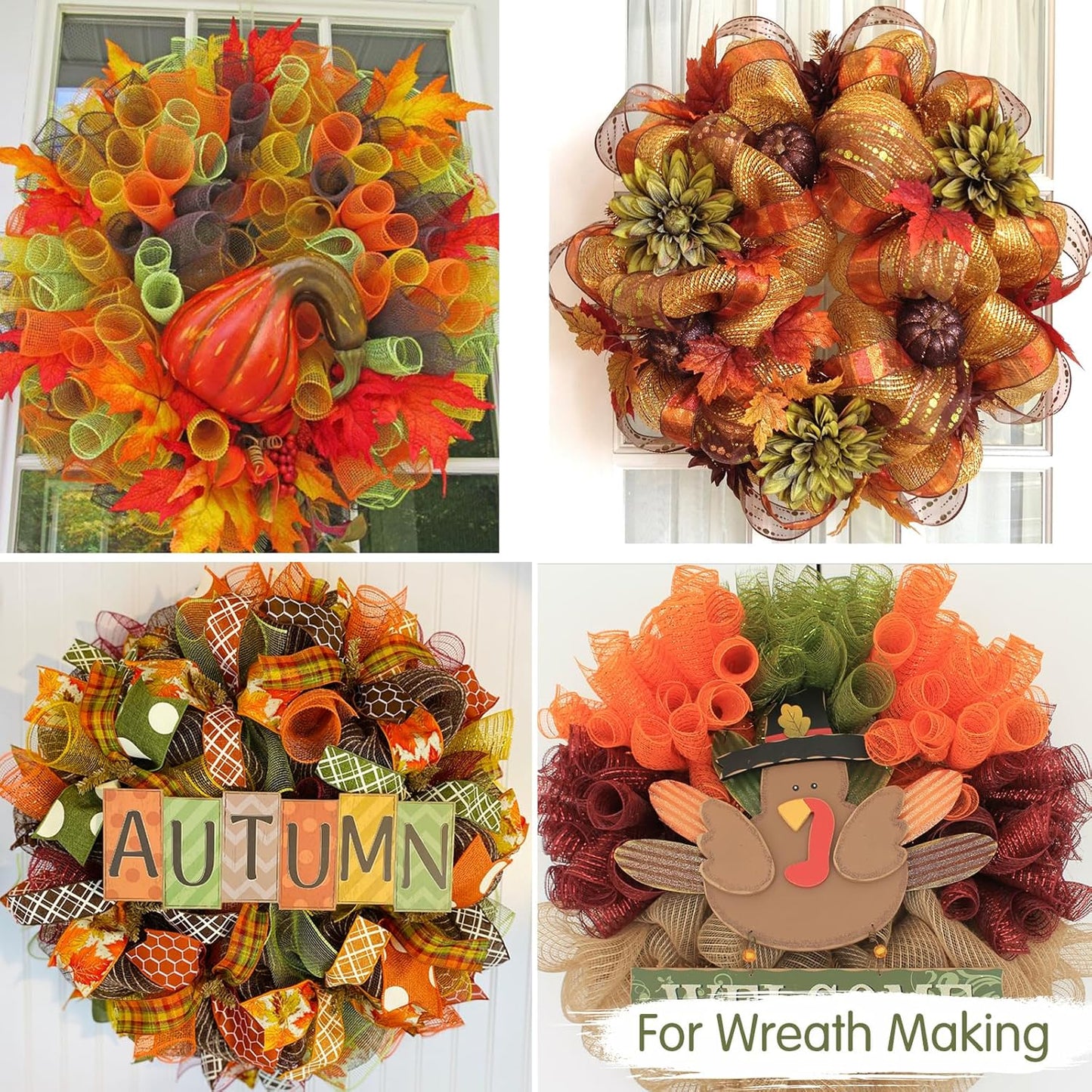 TONIFUL 2 Rolls 10 Inch Sage Green Decorative Mesh Ribbbon Rolls, Fabric Mesh for Mesh Wreath Supplies, Front Door Wreath Crafts Tree Decor Christmas NewYears Halloween Decoration (10 yds/roll)