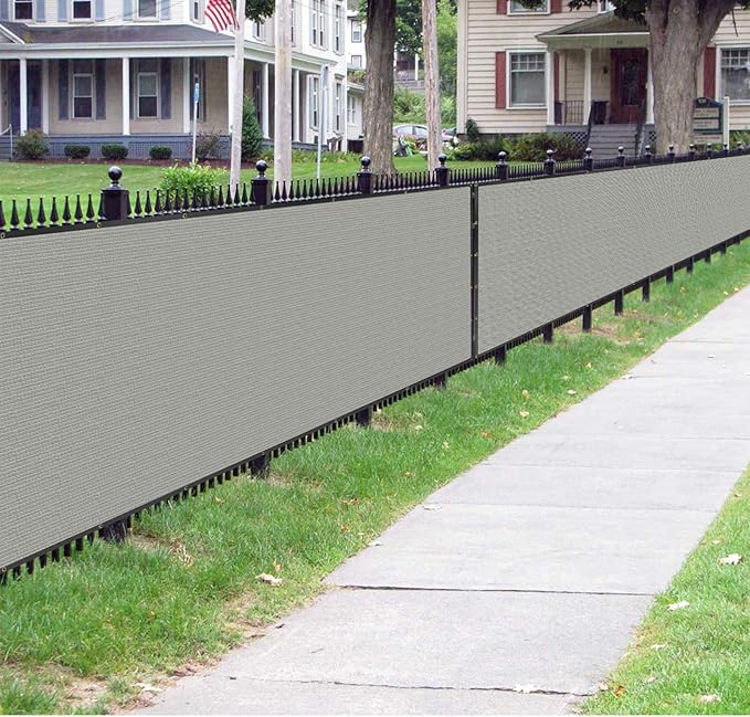Sunnyglade 5 feet x 50 feet Privacy Screen Fence Heavy Duty Fencing Mesh Shade Net Cover for Wall Garden Yard Backyard (Grey, 5 ft X 50 ft)