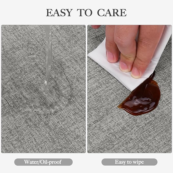 Faux Leather Heat Resistant Placemats Set of 8 – Waterproof Oilproof Wipeable Dining PU Vinyl Place Mat Easy Clean Table Mats for Kitchen/Dining/Party/Holiday, Light Grey