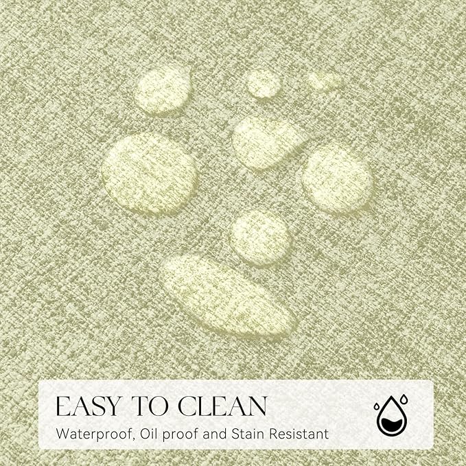 MOSAYT Faux Leather Placemats Set of 4, Heat Resistant Vinyl Place Mats with Coasters, Wipeable Washable Waterproof Oil Proof Table Mats for Kitchen Dining Indoor Outdoor, 12" x 17", Sage Green