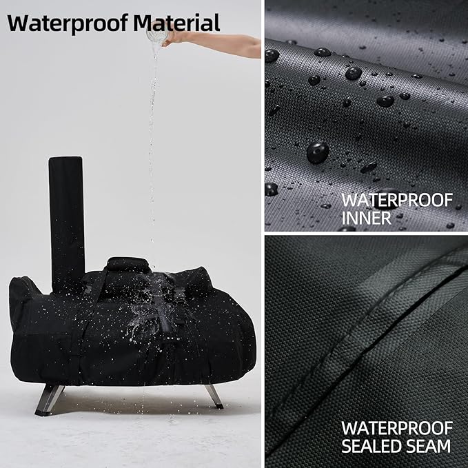 NOELIFE Carry Cover for Ooni Karu 16 and Karu 2 Pro Pizza Oven, Accessories for Ooni 16, Waterproof Pizza Maker Cover with Seperate Chimney Bag, with Bottom Straps for Fixation (Oven Not Included)