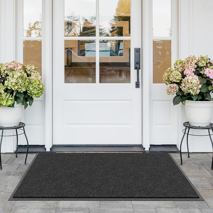 Sturdy Front Door Mat, 72" x 48" Heavy Duty Indoor Outdoor Doormat for Entryway, Fade Resistant, Waterproof Low Profile Entry Mat, Non Slip Welcome Mat for Outside Entrance, Patio, Home
