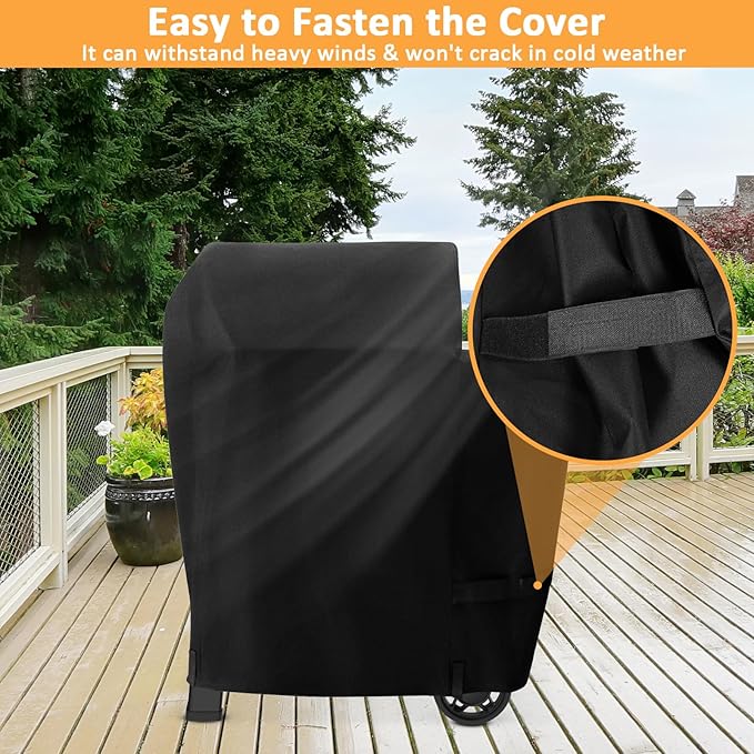 Grill Cover for Weber Searwood 600 Pellet Series, Waterproof Smoker Cover for Weber Grills Searwood 600 Pellet Grill 3400145 Smoker Models, 600D Pellet BBQ Cover Replacement for Searwood 600 Cover