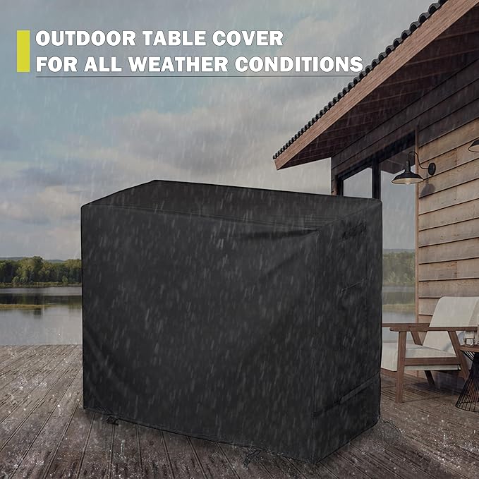 Outdoor Storage Cabinet Cover for Wicker Outdoor Bar Cart, Outdoor Bar Table Cover for Patio Storage Bar Table/Wicker Console Table/Rattan Cabinet Sideboard