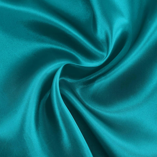 RUDONG M Teal Satin Fabric by The Yard, 5 Yard x 60 Inch Wide Silky Charmeuse Satin Fabric, Soft Satin Fabric for Wedding Decorations, Bridal Dress, Sewing, Accessories, DIY Crafts