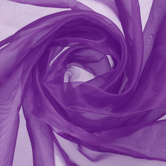 MECCANIXITY Iridescent Sheer Organza Fabric, 10 Yards x 59 Inches Solid Holographic Shiny Fabric Organza Cloth for Wedding, Curtains, Costume, Photo Background, Dark Purple