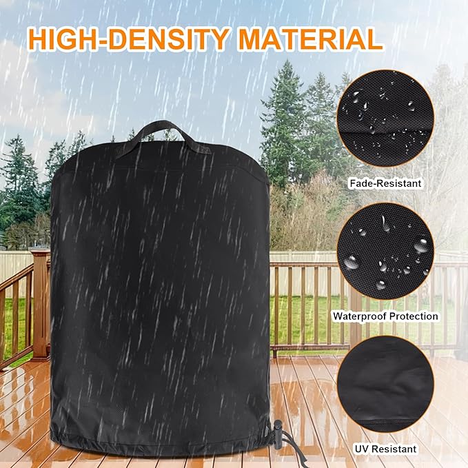 Fire Cover for Ninja Fireside360: Outdoor Heavy Duty 600D Oxford with PVC Backing, Waterproof & Dustproof, Dual Handles, Dual Drawstring Hem, Fits for Fireside360 Fire Pit