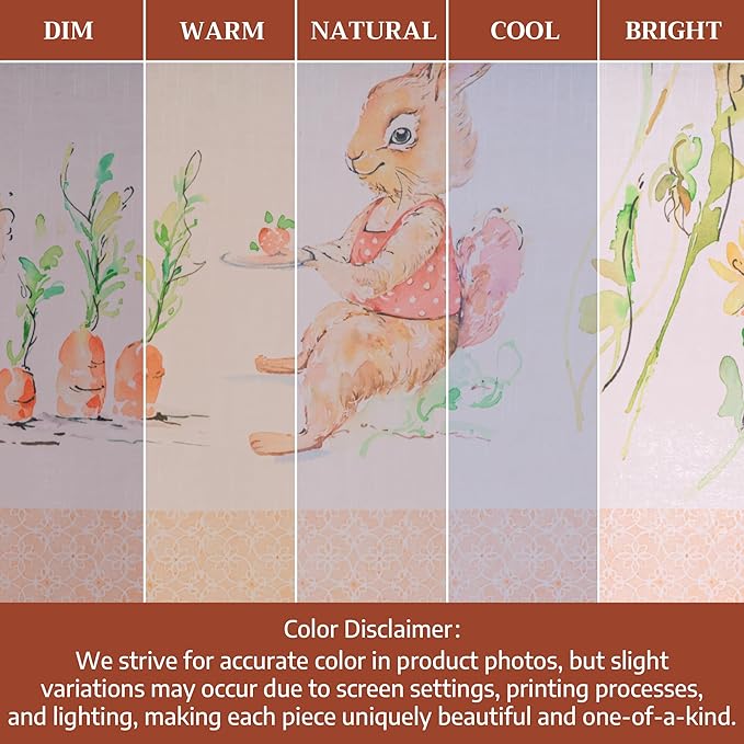 Maison d'Hermine Table Cloth Round Table 100% Cotton Tablecloth for Dining Room, Farmhouse, Home, Hotel, Parties & Wedding - Ideal for Easter Decorations Spring & Summer (Bunny Party, 63" Round)