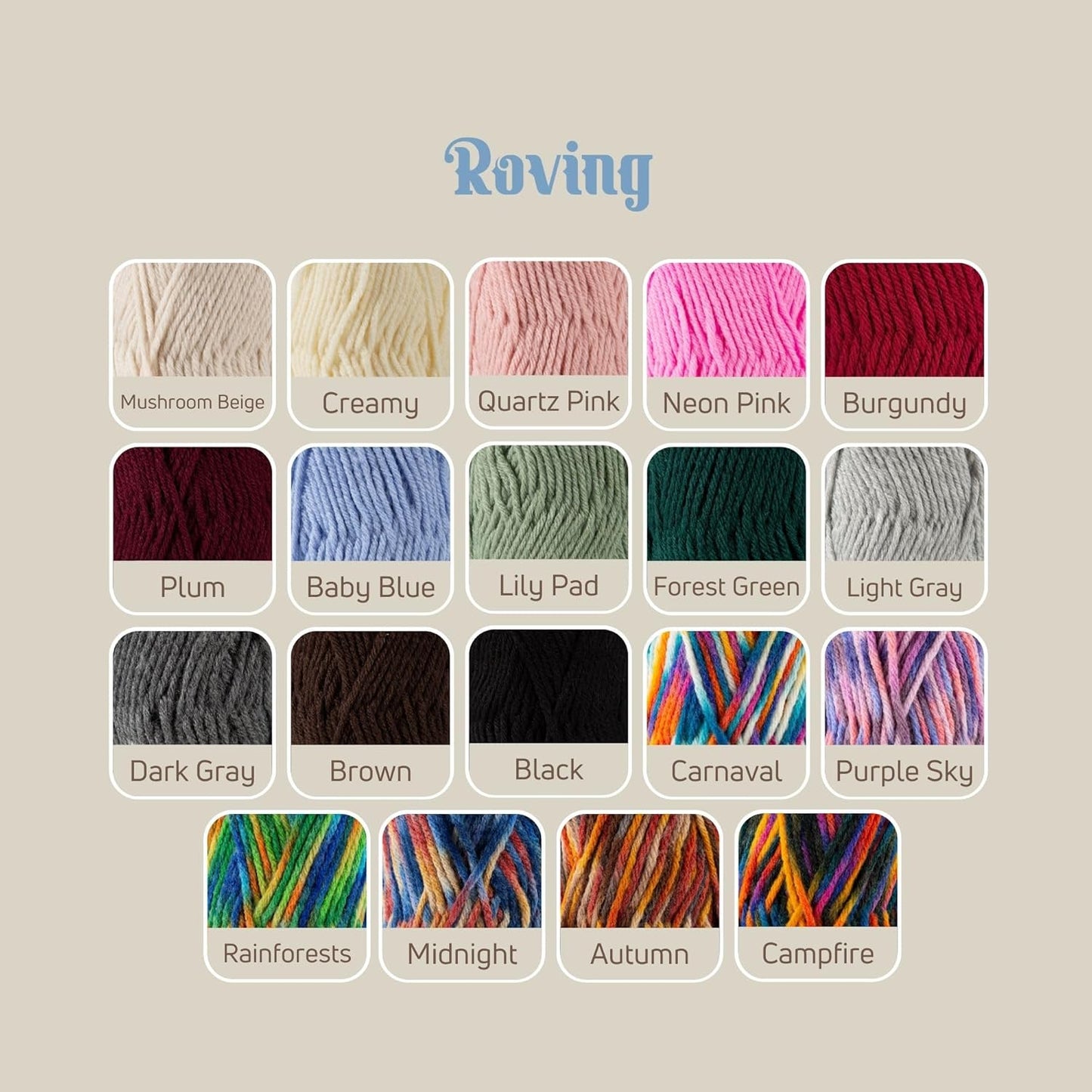 Sensy Roving Multi Color Yarn, 3.5 oz, 132 Yards, Gauge 5 Bulky (Midnight)
