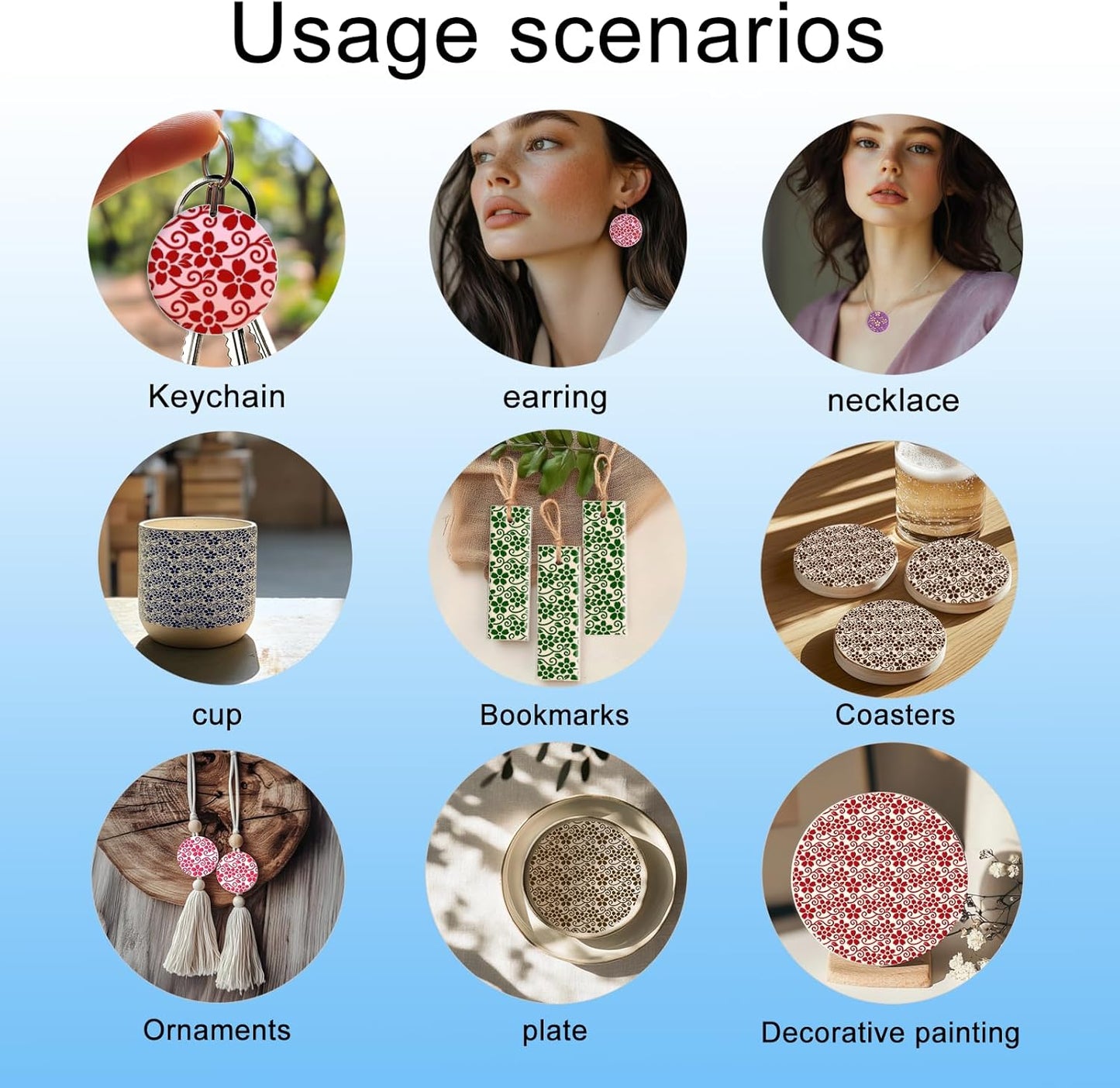 CHGCRAFT Vine Small Flowers Pattern Polymer Clay Texture Sheet Plant Leaves Silicone Texture Mat for Polymer Clay Making Earrings Jewelry DIY Crafts 5.5 × 5.5 Inch