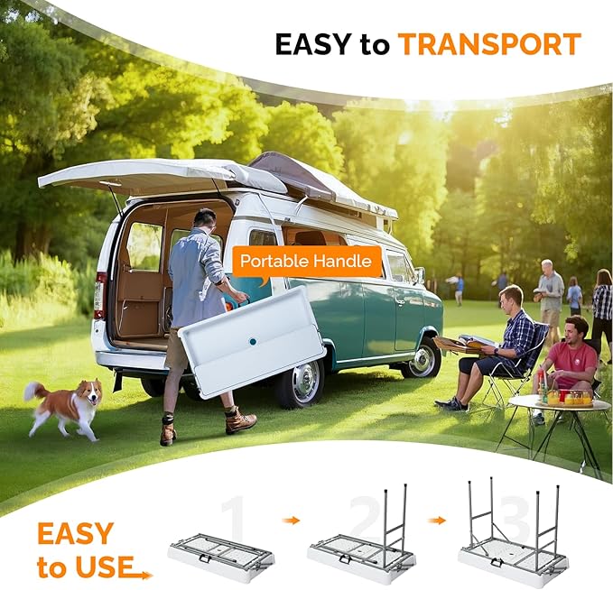 VINGLI Ice Table with Extra Storage Shelf, Portasble Cooler Side Table with Removable Skirt, Patio Table, Indoor & Outdoor Bar for Events, Parties and Camping