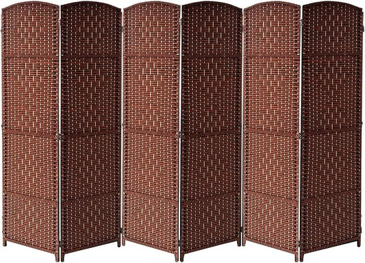 Sorbus 6 Panel Room Divider 6 ft. Tall - Privacy Screen, Extra Wide Double Hinged Panels, Diamond Double-Weaved, Partition Room Dividers and Folding Privacy Screens, Wall Divider for Room Separation