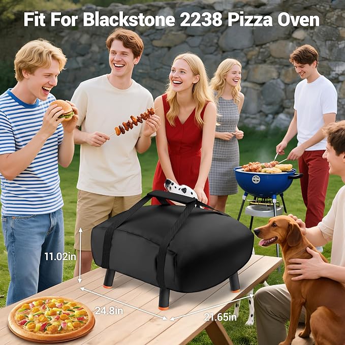 Pizza Oven Cover for Blackstone (Leggero) 2238 2379 5967,Portable Pizza Oven Carry Cover With Storage Bag,600D Waterproof,Windproof with Fixation Straps,Outdoor Tabletop Pizza Oven Accessories