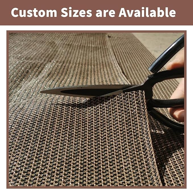 SUNNY GUARD Customized 2'6''x2' Brown Balcony Privacy Screen,91% Shade Apartments Fence Cover,Heavy Duty Mesh Windscreen for Deck,Outdoor,Backyard,Patio