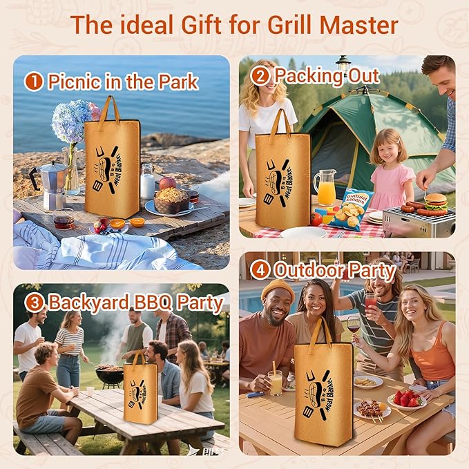 Ultimate Insulated Meat Vault | 21" Large BBQ Resting Blanket for Brisket, Pork, Turkey | 5-Layer Heat Retention Technology, Leak-Proof, Wide Mouth Design