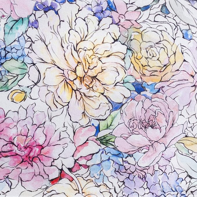 Maison d' Hermine Table Cloth Rectangle Table 100% Cotton 70 x 90 Inches Tablecloth Reusable Decorative for Dining Room, Farmhouse, Home, Party, Festive & Wedding Spring Summer - Floral Love