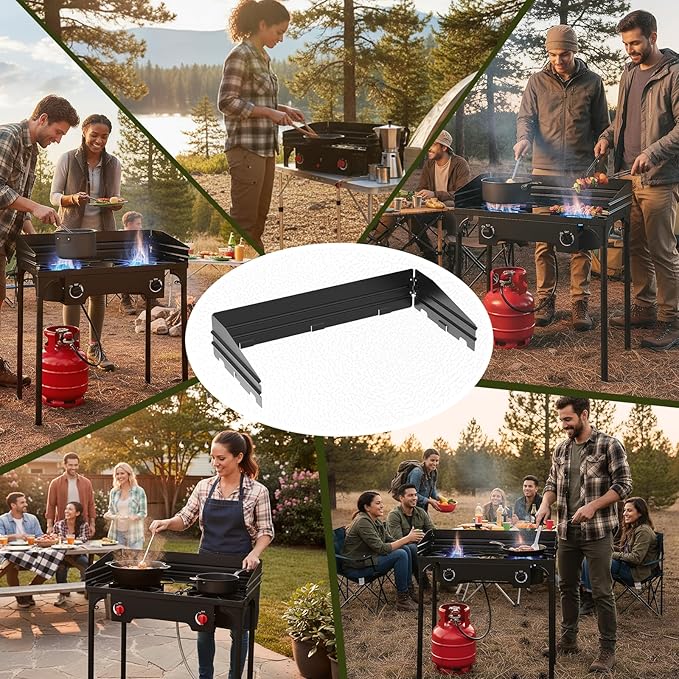 Bestfire Universal 54.3in Windpanel for 2 Burner Camping Stoves, Compatible with Most Outdoor Propane Stove Models, Portable Windshield for BBQ & Backyard Cooking, Easy to Install