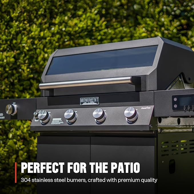 Monument Grills 4-Burner Liquid Propane Gas Smart bbq Grill Denali 425 with Cooking Plate(2 Items)