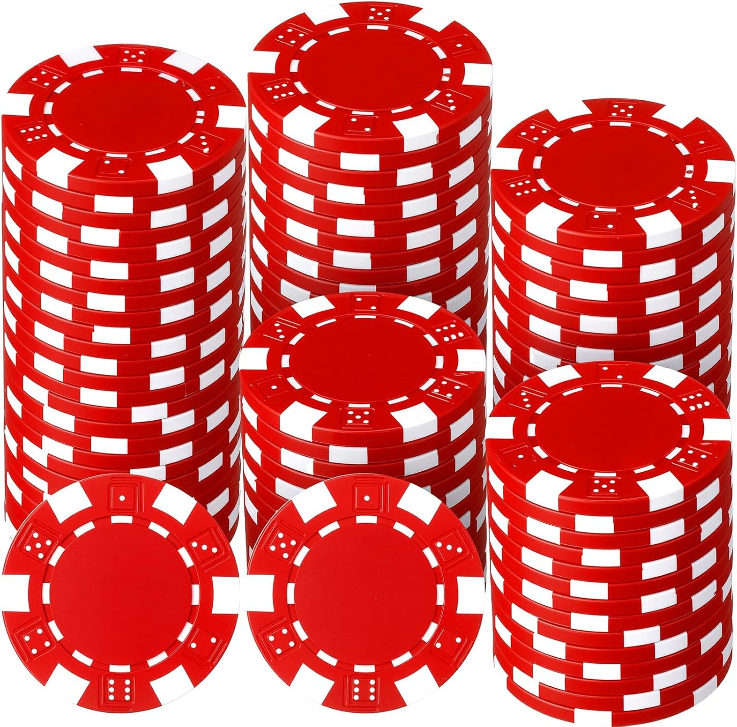 100 Pcs 11.5 Gram Poker Chips ABS Monte Carlo, 40 mm Bingo Chips Tokens Markers Blank Counting Bulk for Blackjack, and Card Night Poker Games