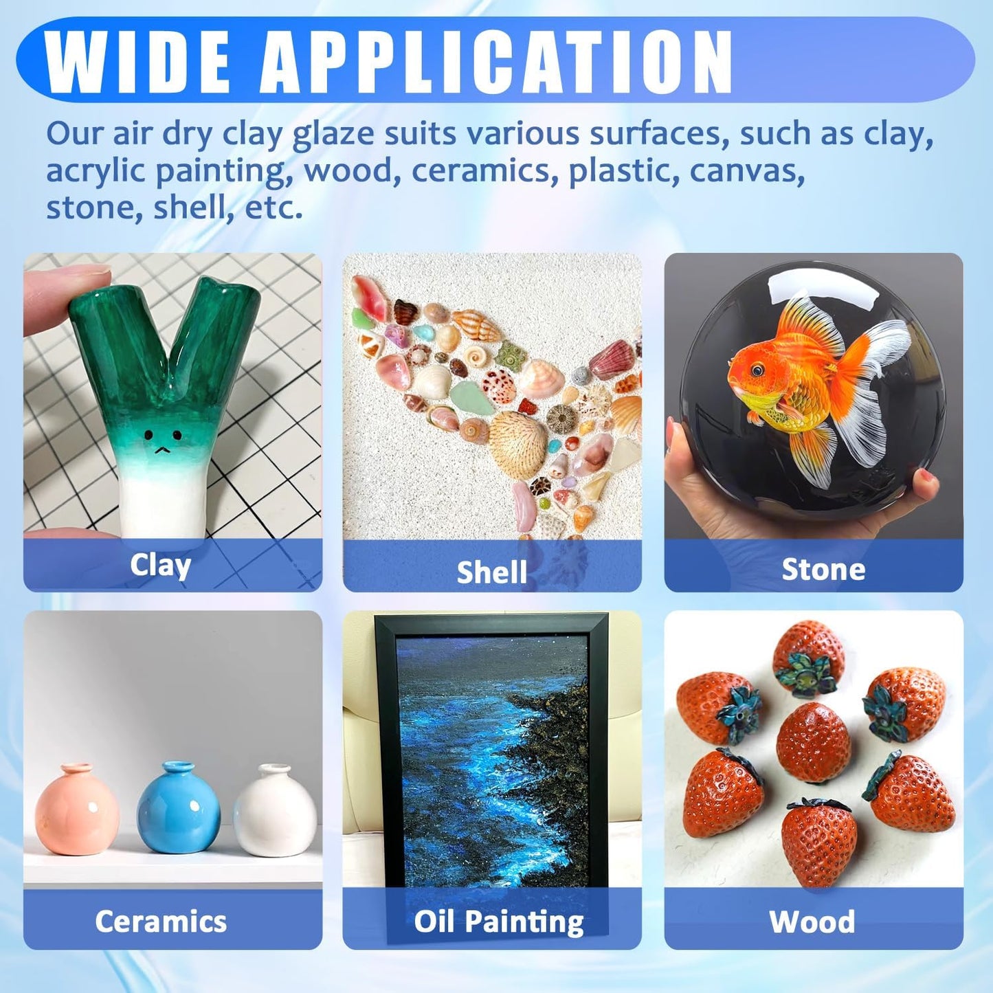 3 Packs Air Dry Clay Varnish, 180ml Air Dry Clay Glaze, Polymer Clay Glaze, High Gloss Clay Sculpture Sealant for Air Dry Clay Pottery Waterproof Scratch Resistant Varnish for Clay (60ML X 3Pack)