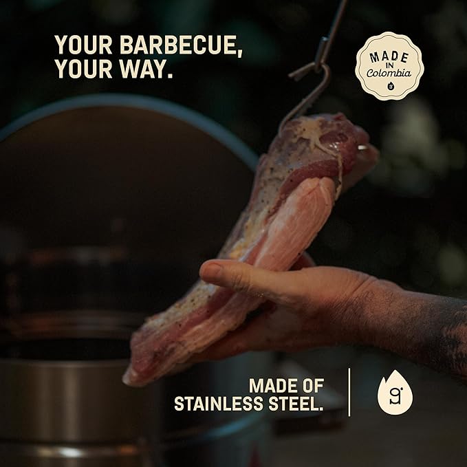3-in-1 Stainless Steel Smoker Barrel Grill – Portable Charcoal BBQ with Thermometer, 40 lbs Outdoor Cooking Smoker for Camping, Backyard & Home BBQ INGRILL
