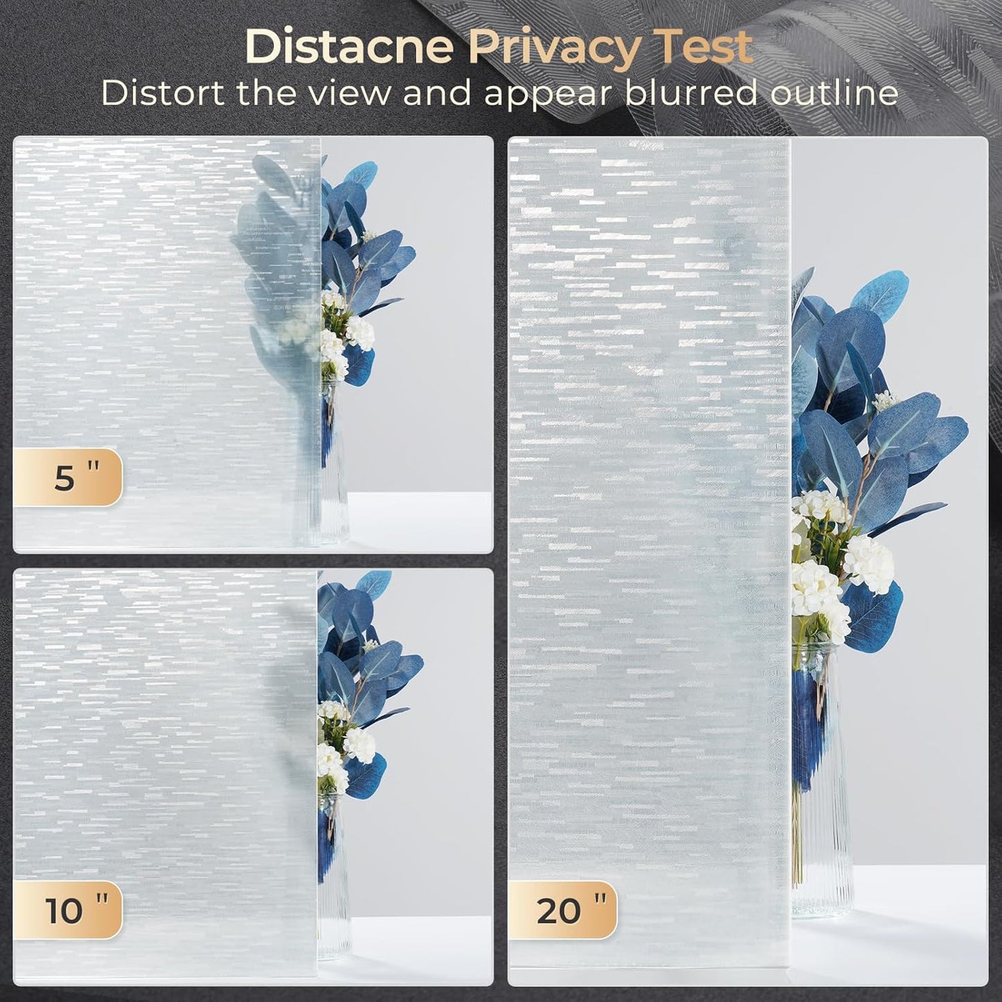 rabbitgoo Window Privacy Film, Frosted Glass Window Film Static Cling Covering, Non Adhesive Privacy Clings Vinyl, Removable Frosting Sticker for Home Decoration, White, 35.4 x 78.7 Inches