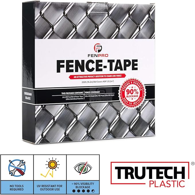 Chain Link Fence Privacy Tape (Obsidian Black)