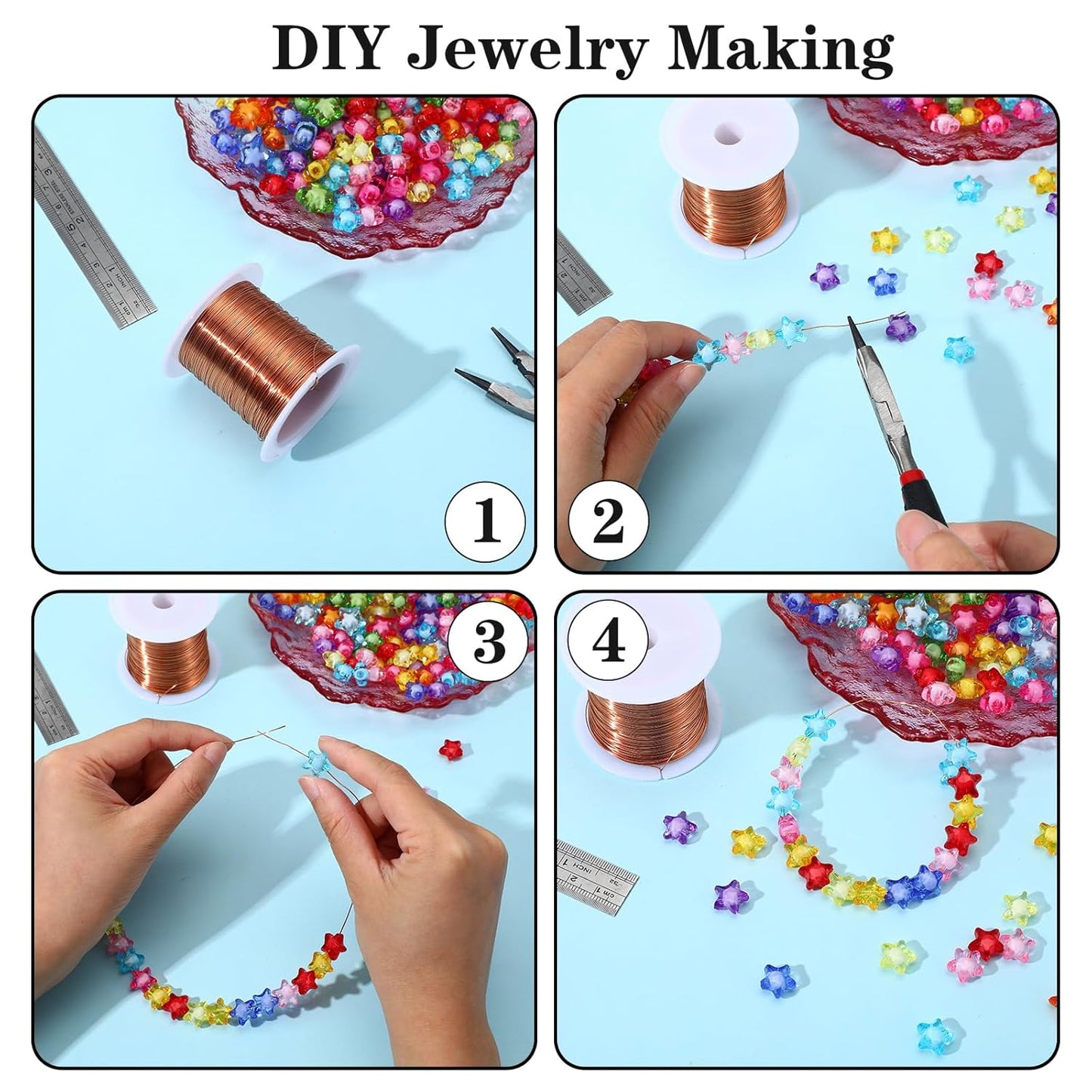 5 Rolls Copper Wire for Jewelry Making 18, 20, 22, 24, 26 Gauge Copper Jewelry Wire Craft Wires Bendable Beading Wires for Making Crafts, Sculpting, 5 Size(Copper)