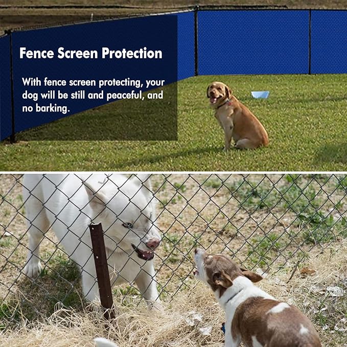 UPGRADE Privacy Screen 6' x 50' Fence Commercial Shade Cover with Brass Grommets Heavy Duty Perfect for Outdoor Back Yard, Blue, Customizable