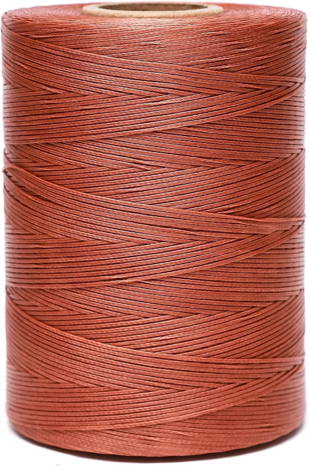 Waxed Thread,852Yards 150D 0.8mm Flat Polyester Wax Thread for Hand Sewing Leather Craft DIY Projects Shoes Repair Book Binding(Yellow Brown)