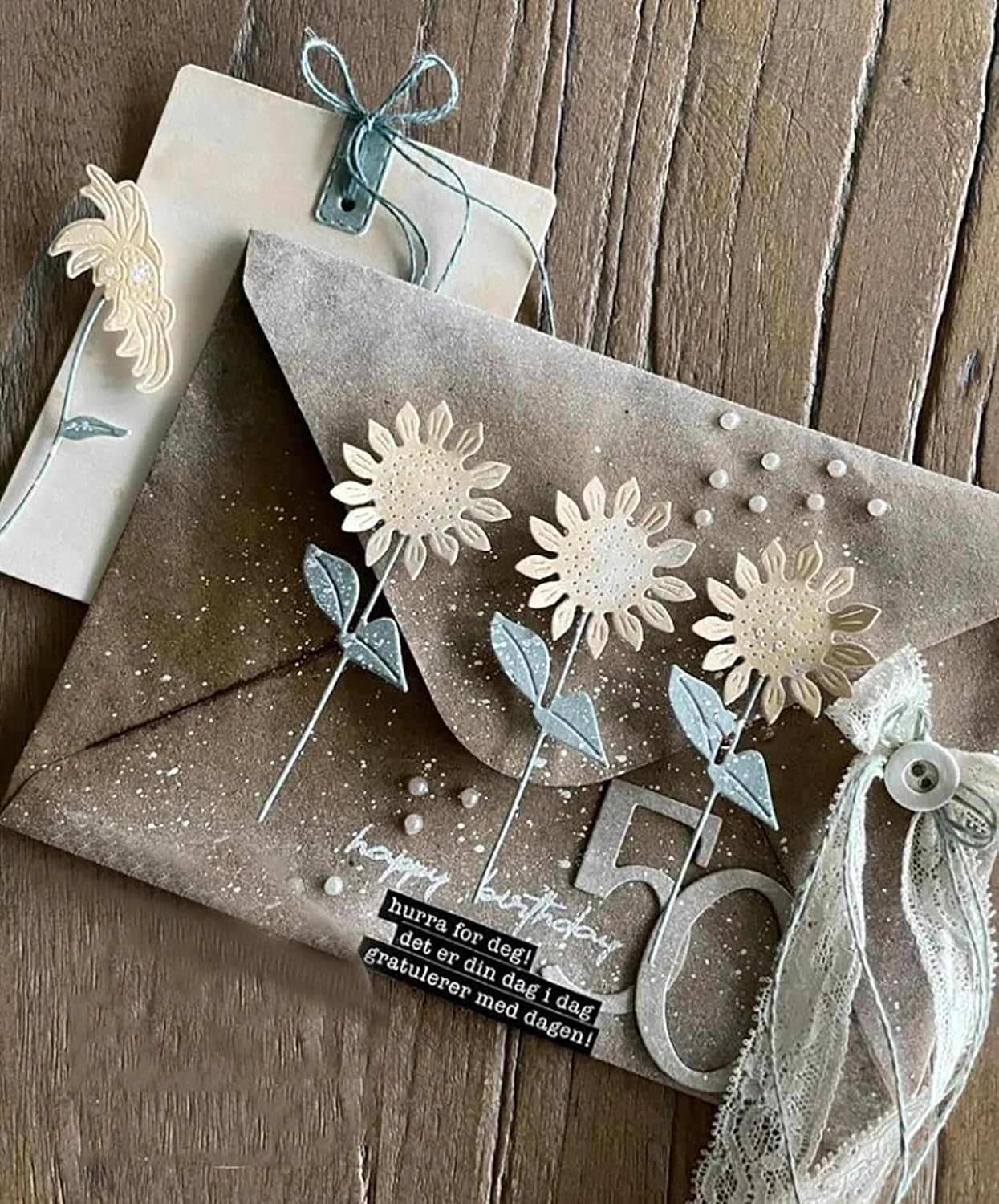 Lapoo Metal Cutting Die for Scrapbooking, 3D Backgrounds Frame New Cutting Dies DIY Album Card Making Decor Paper Craft Metal Die Cuts Party Wedding Decorations (Sunflower 3.9 x 2.2 in)