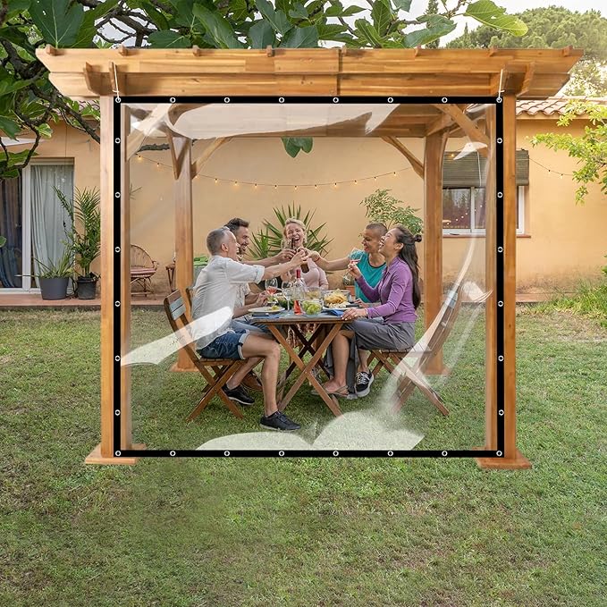 Covers & all Clear Tarp Heavy Duty Waterproof, 20mil Clear Tarp with Grommets, Outdoor Tarp for Patio Covers, Porch Screens, Greenhouses, Chicken Coop (10' H x 15' W Feet), Indoor or Outdoor Use