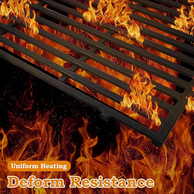 17.5 inch Grill Grates for Weber Spirit Grill Parts, Spirit 200 Series Parts E210 E215 E220 S210 S220 S215 Gas Grill Cooking Grids, Cast Iron Grill Grates Replacement for Weber 7637 64815