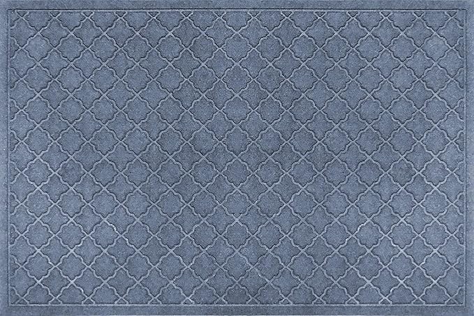 WaterHog Heavy Duty Doorway Mat, 4' x 6', Made in USA, Durable & Skid-Resistant Entryway Mat, Water-Trapping, Indoor/Outdoor Decorative Floor Covering, Cordova Collection, Bluestone