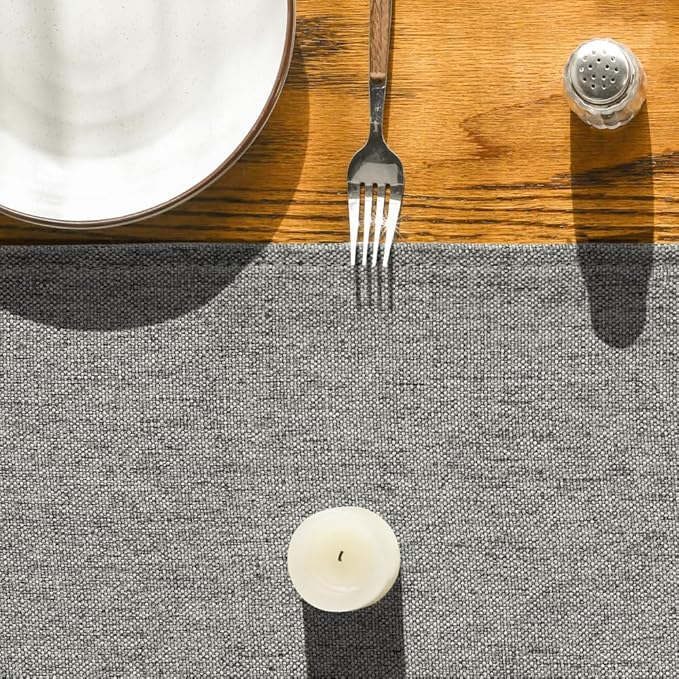 Artoid Mode Light Grey Table Runner, Seasonal Washable Kitchen Dining Table Decoration for Home Party Decor 13x108 Inch