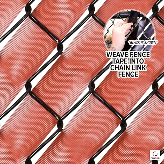 Chain Link Fence Privacy Tape (Redwood)