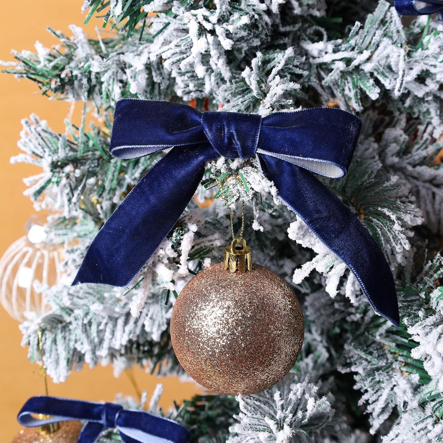 LaRibbons Thin Velvet Ribbon 1 Inch x 25 Yards, Navy Velvet Ribbon for Christmas Tree, Gift Wrapping, Wreath Bow, Outdoor Decoration