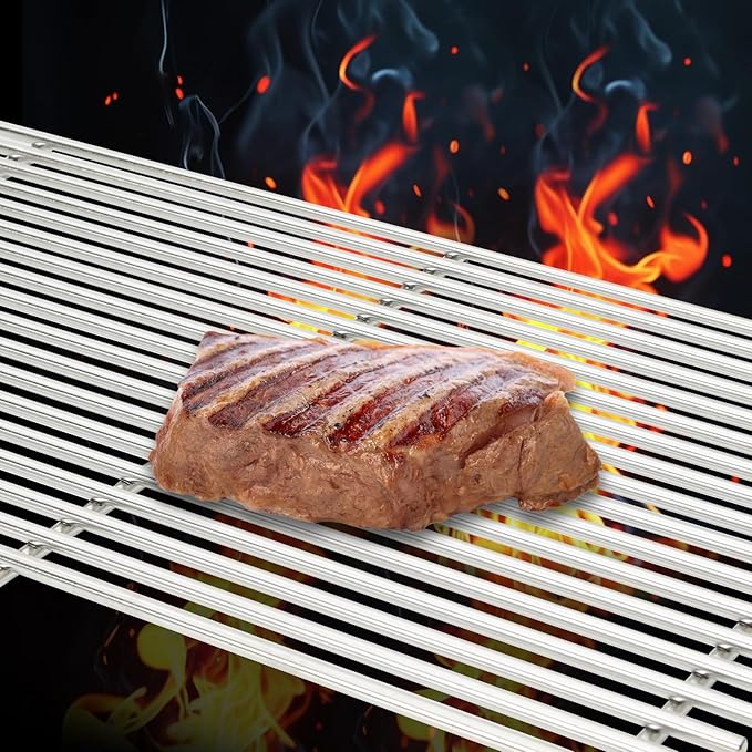 J&HYBBQ 18.75" Stainless Steel Grill Grates Replacement for Weber Genesis 300 Series Grills (2007-2016) – Heavy-Duty, Non-Stick, Easy-Clean Cooking Grates
