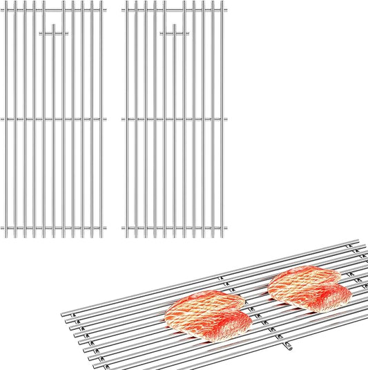 17''D x 23.1''W Grill Grates Replacement for Weber Models: Spirit E/S-310,Silver Stainless Steel Grill Grate for Genesis 1000，2Pack Grill Grates for Charbroil: 463242515