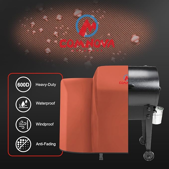 Comnova Grill Cover for Traeger - 600D Waterproof Heavy Duty, Pellet BBQ Cover for Traeger 20 Series, Junior, Tailgater and Recteq 340 Grill