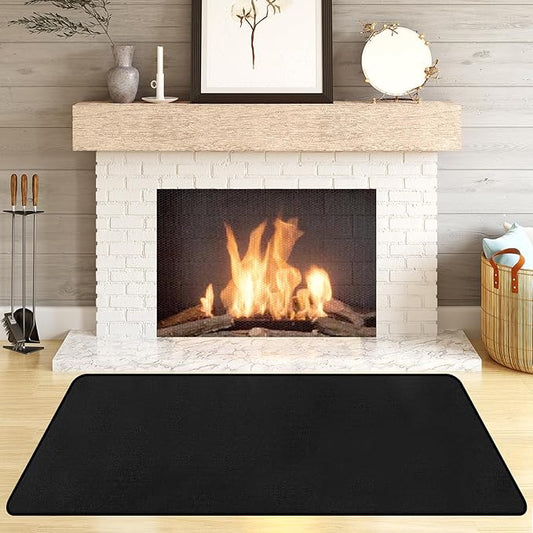 Fireproof Hearth Rugs, Fireplace Mat, Fire Resistant Rugs Put in Front of Wood Stoves, 60" x32”, Heated Floor Mat for Outdoor Grills, Fire Pits, Smokers, Woodstoves